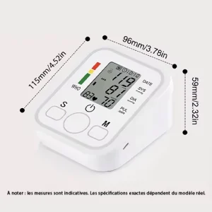 Tensiomètre SANTÉ CURA©, le Contrôle à Portée de Main ! 7 Tensiomètre électronique avec écran LCD – dimensions 115 mm x 96 mm x 59 mm – appareil de mesure de la tension artérielle précis et compact.