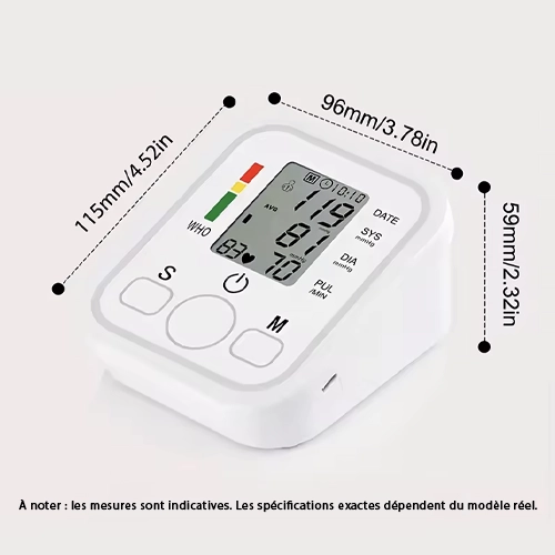 Sante Cura - Accueil 3 Tensiomètre électronique avec écran LCD – dimensions 115 mm x 96 mm x 59 mm – appareil de mesure de la tension artérielle précis et compact.